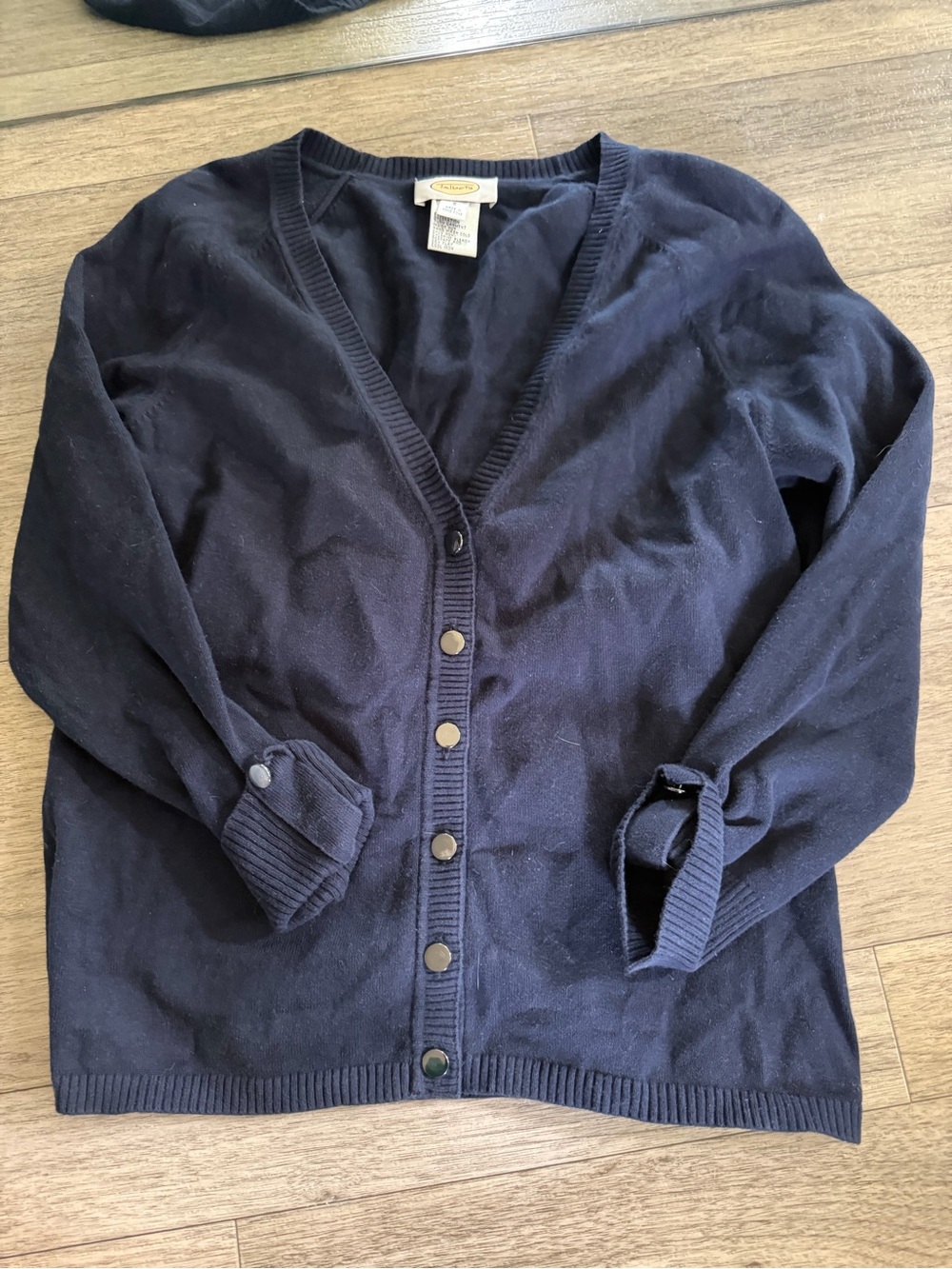 Talbots Navy V-Neck Button Cardigan